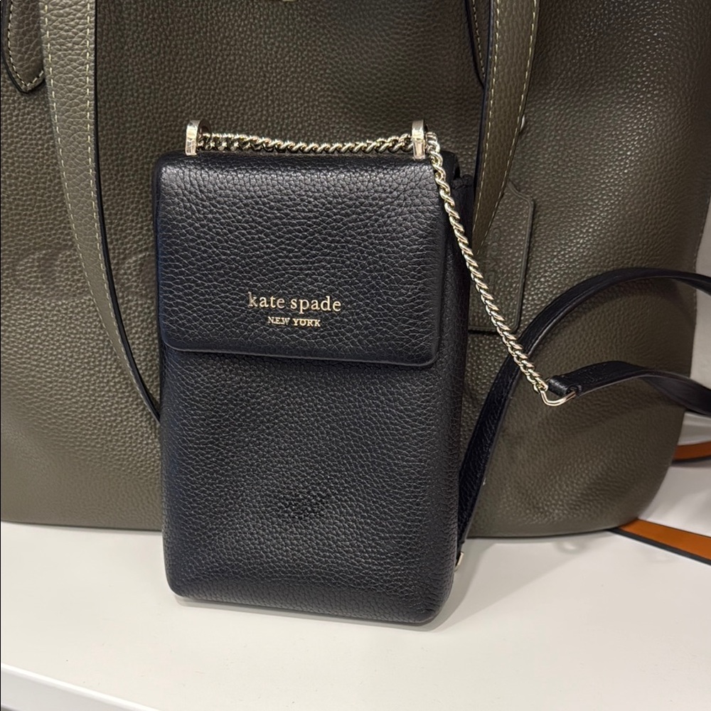 Kate Spade Black Pebbled Leather Crossbody Bag -small